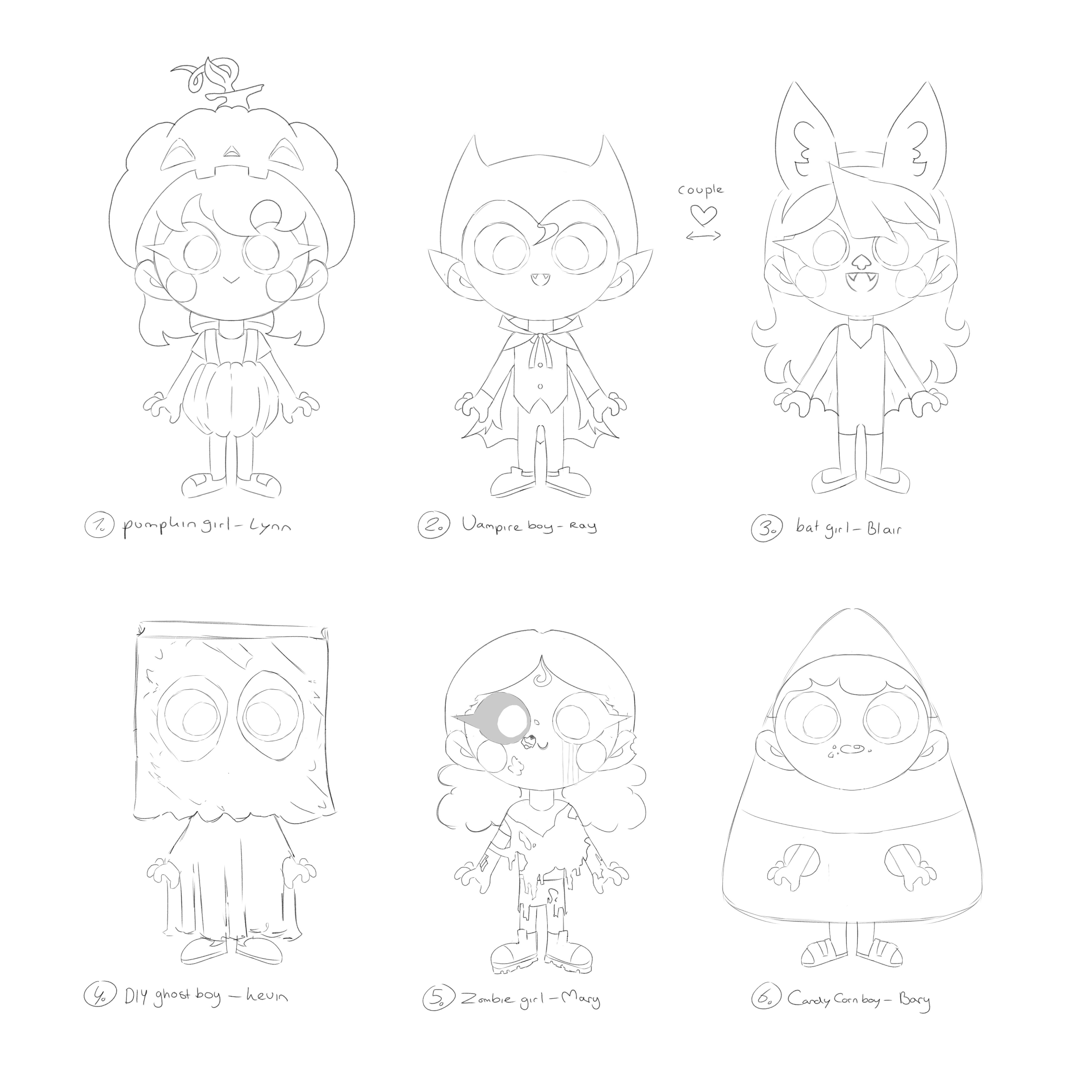 All characters trick or treat